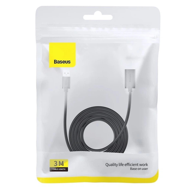 USB Подовжувач Кабель Baseus AirJoy Series USB(male) to USB(female) 3.0m |USB 3.0| Чорний - зображення 10