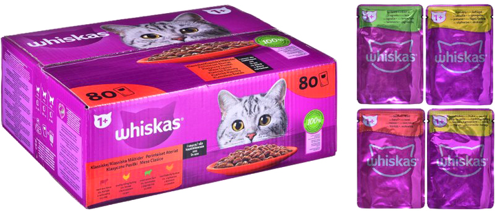 Вологий корм для котів Whiskas мікс в соусі 80x85 г (5900951302282) - зображення 1