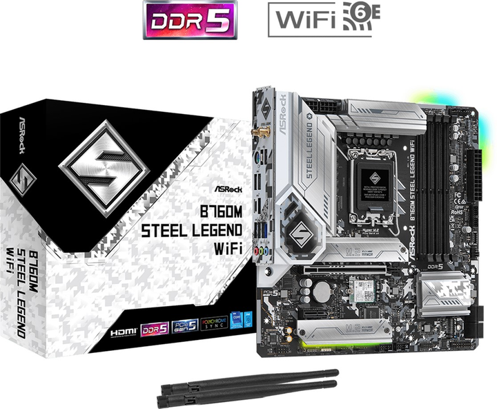 Материнська плата ASRock B760M Steel Legend WiFi (s1700, Intel B760, PCI-Ex16) - зображення 6