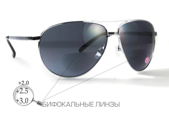 Біфокальні захистні окуляри Global Vision AVIATOR Bifocal gray (1АВИБИФ-Д2.0) - зображення 2