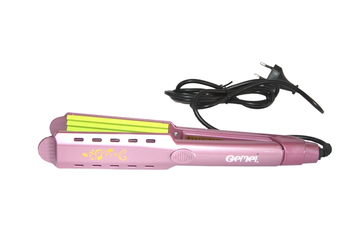Утюг-гофре керамічна Gemei GM-2957 60W розовий - Фото 2 Утюг-гофре керамічна Gemei GM-2957 60W розовий - изображение 2