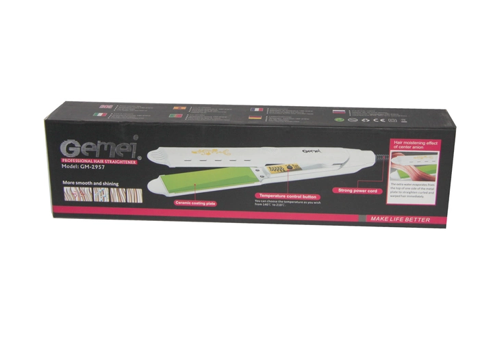 Утюг-гофре керамічна Gemei GM-2957 60W розовий - Фото 3 Утюг-гофре керамічна Gemei GM-2957 60W розовий - изображение 3