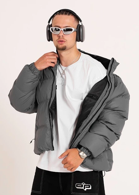Зимовий чоловічий пуховик OGONPUSHKA Homie 3.0 сіра XS - изображение 3