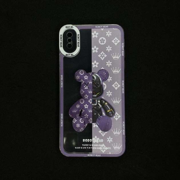 Кастомний силіконовий чохол з принтом Robot Bear iPhone X / Xs (5.8") (Бузковий) - Фото 1 Кастомний силіконовий чохол з принтом Robot Bear iPhone X / Xs (5.8") (Бузковий) - изображение 1