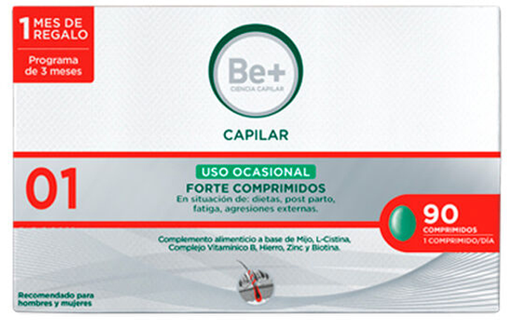 Дієтична добавка Be+ Capillary Occasional Use Forte 90 таблеток (8470001851918) - зображення 1