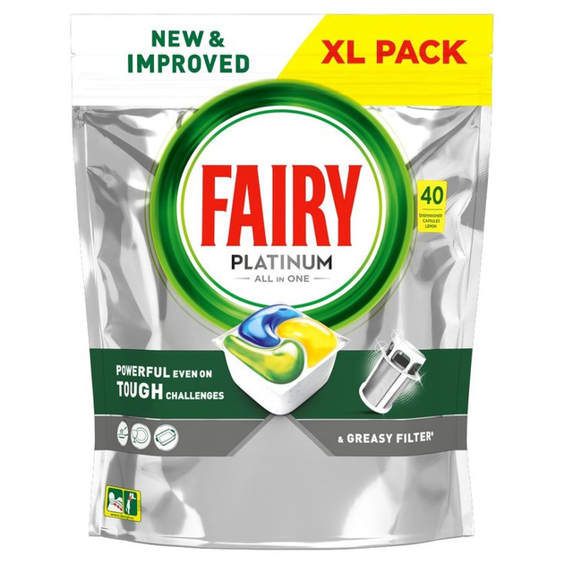 Капсулы для посудомоечных машин Fairy Platinum лимон 40 шт ...