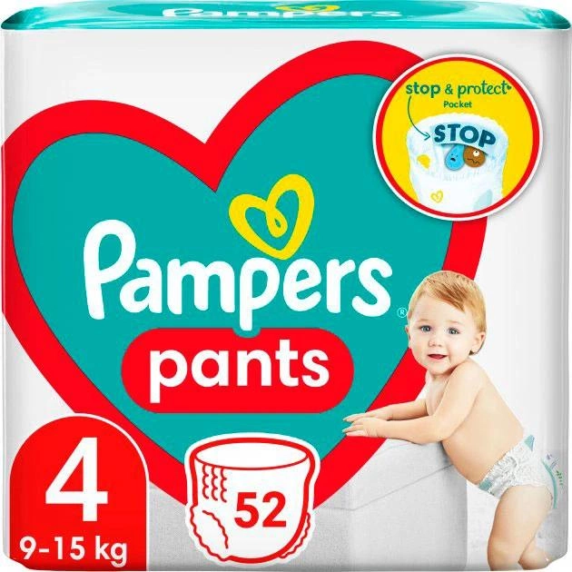 Підгузки-трусики Pampers Pants Розмір 4 (9-15 кг) 52 шт (8006540069264) - зображення 1