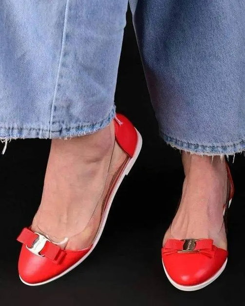 Балетки женские No Brand Т1741 красные 36 23 см - изображение 4