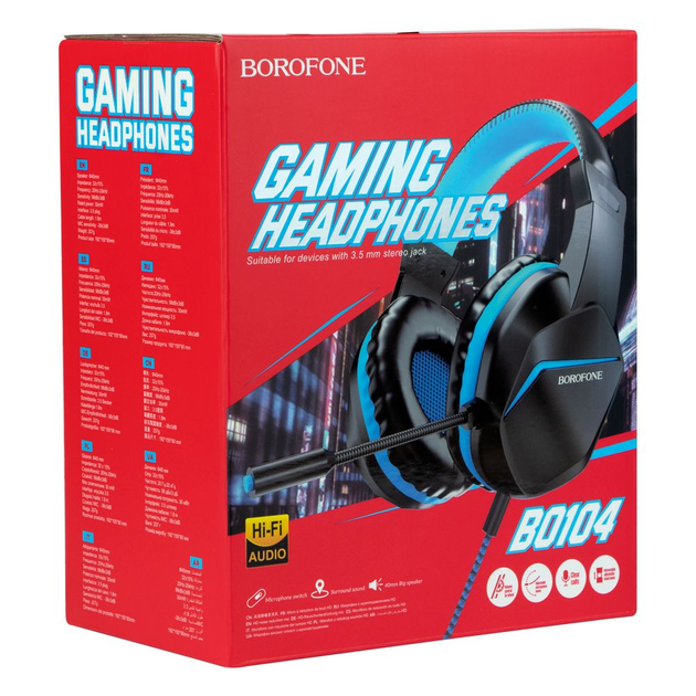 Игровые наушники Borofone BO104 Phantom Черно-Синий купить в интернет ...