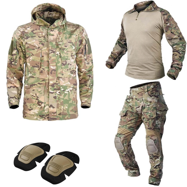 Тактичний демісизонний військовий костюм HAN WILD G3 Multicam Куртка M65, Убакс та Штани наколінниками M Мультикам HWMD0026800 - зображення 1