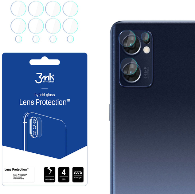 Zestaw szkieł hartowanych 3MK Lens Protection na aparat Oppo Find X5 Lite 4 szt (5903108466455) - obraz 1