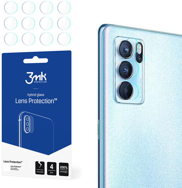 Zestaw szkieł hartowanych 3MK Lens Protection na aparat Oppo Reno 6 Pro 5G 4 szt (5903108404167) - obraz 1