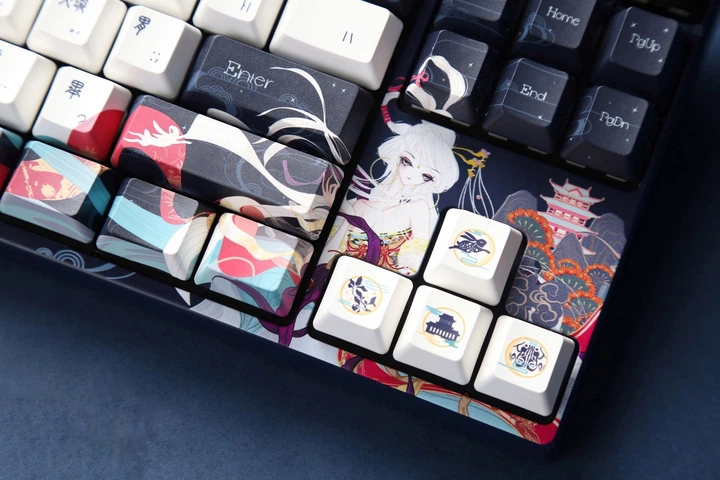 Механічна клавіатура Varmilo VPM87 Chang'e 87Key, EC V2 Sakura, USB-A, EN, White Led, Синій (A52A054A9A3A01A043) - изображение 3