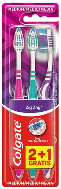 Зубна щітка Cepillo Colgate Zig Zag 2 + 1 (8714789135243) - зображення 1