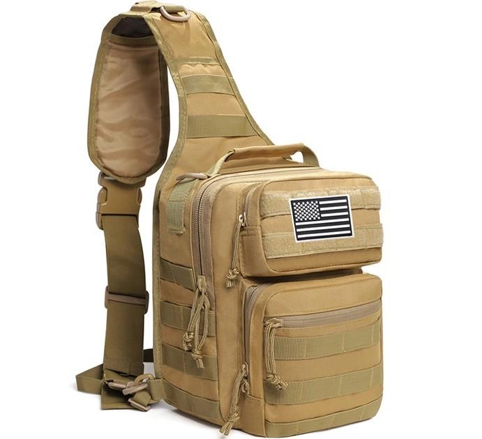 Однолямочный тактический рюкзак Tactic городской военные рюкзак 9 л Койот (ta9-coyote) - изображение 1