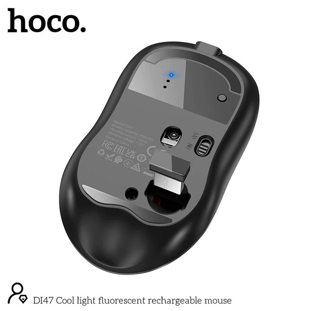 Бездротова миша HOCO DI47 Cool light fluorescent rechargeable mouse - зображення 6