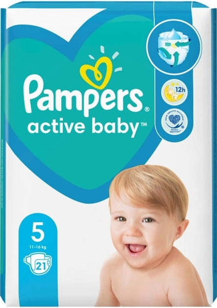 Pieluchy Pampers Active Baby Rozmiar 5 (11-16 kg) 21 szt (8006540033043) - obraz 2