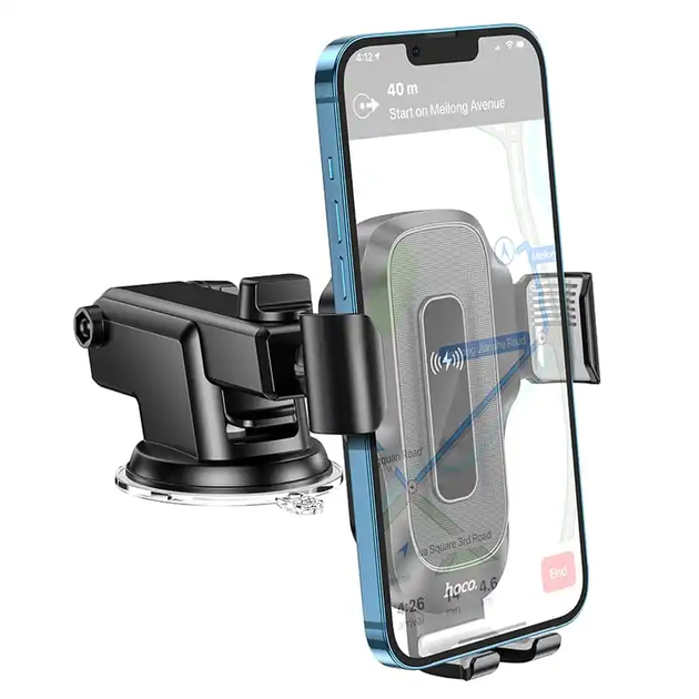 Автотримач для телефона з БЗП HOCO HW3 Wise automatic induction wireless fast charging car holder(center console) Black (6931474791849) - Фото 5 Автотримач для телефона з БЗП HOCO HW3 Wise automatic induction wireless fast charging car holder(center console) Black (6931474791849) - изображение 5