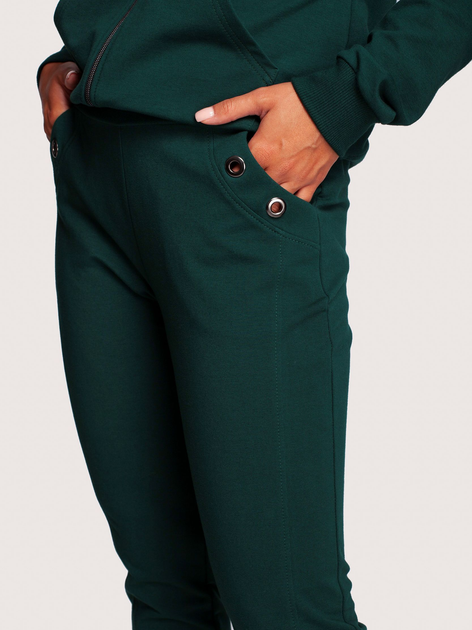 Spodnie dresowe damskie BeWear B243 1197456 S Ciemnozielone (5903887678544) - obraz 4