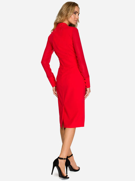 Sukienka ołówkowa damska z rozcięciem Stylove S136 86485 L Czerwona (5903068426544) - obraz 2