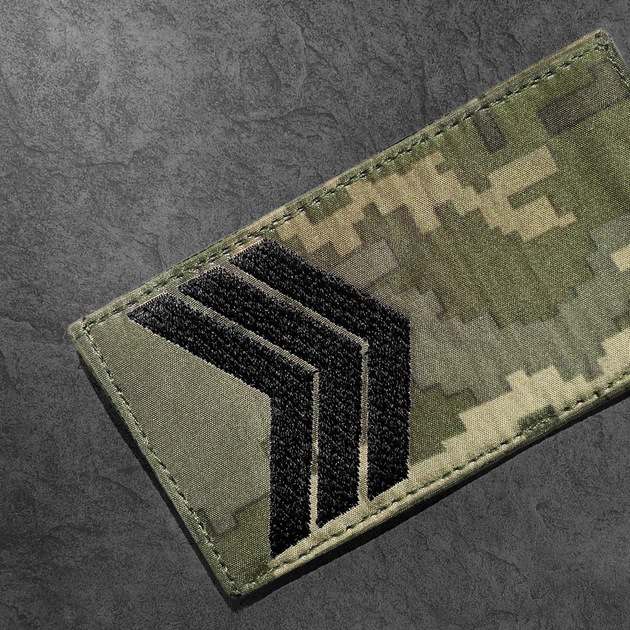 Шеврон на липучке погон звание Сержант ЗСУ 5х10 см - изображение 2