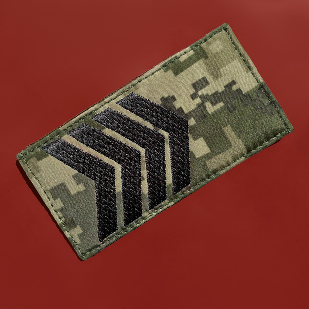 Шеврон на липучке погон звание Старший сержант ЗСУ 5х10 см - изображение 2