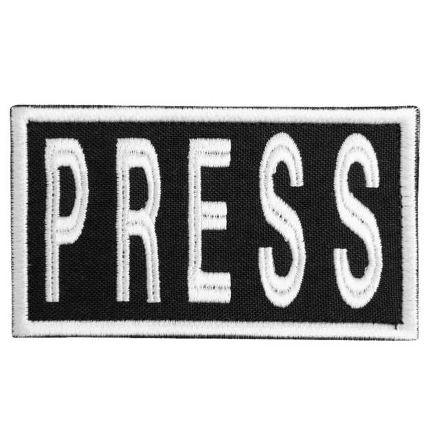 Шеврон нашивка на липучці для журналістів PRESS ПРЕСА 5х9 см - зображення 1