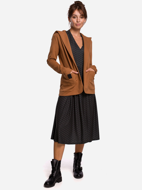 Kardigan damski z kapturem BeWear B180 137639 S Karmelowy (5903068486432) - obraz 3