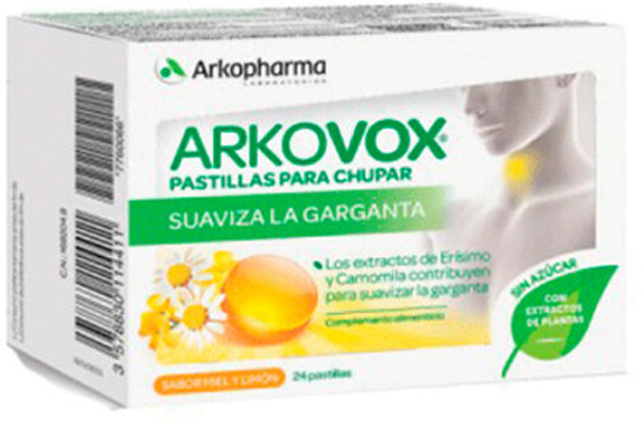 Suplement diety Arkopharma Arkovox Sugar Free Lemon Honey 24 tabletek (8428148450099) - obraz 1