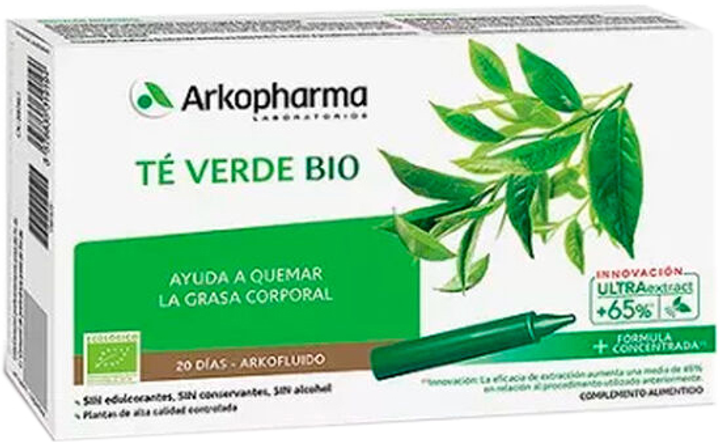 Suplement diety Arkopharma Arkofluido Green Tea 20 ampułek (8428148450631) - obraz 1