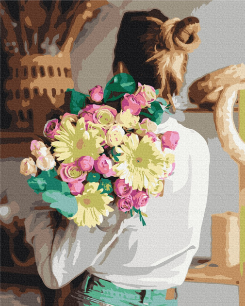 Картина по номерам на холсте с подрамником «Девушка в золоте» 40 × 50 см