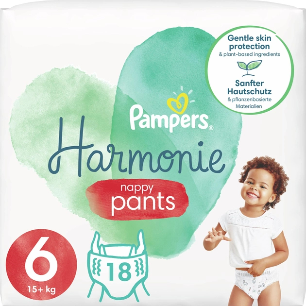 Підгузки-трусики Pampers Harmonie Nappy Pants Розмір 6 (15+ кг) 18 шт (8006540181461) - зображення 1