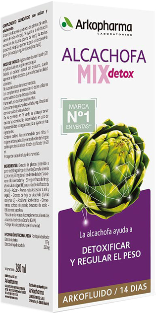 Suplement diety Arkopharma Arkofluido Artichoke Mix Detox 280 ml (8428148458552) - obraz 1