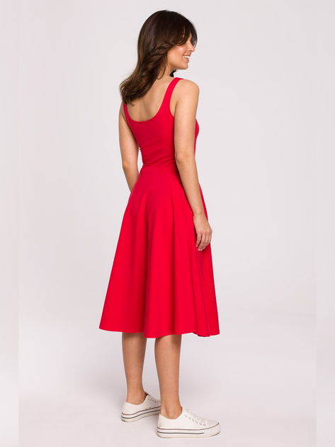 Sukienka letnia damska midi BeWear B218 1130303 2XL Czerwona (5903887654210) - obraz 2