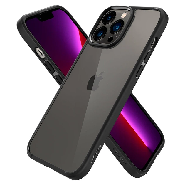 Чохол протиударний Spigen Ultra Hybrid для Iphone 13 Pro Max (6.7") Matte Black Прозорий ACS03205 - зображення 11