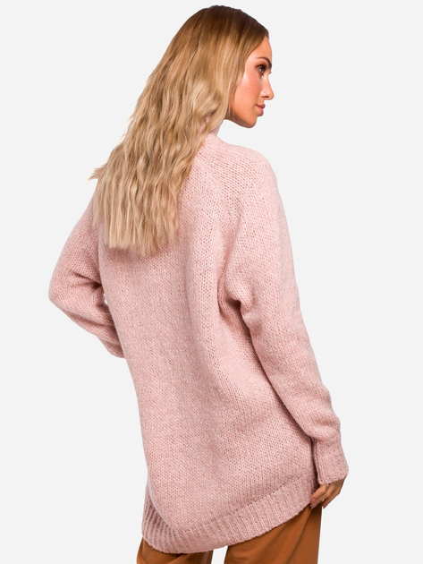Sweter z golfem damski długi Made Of Emotion M468 L/XL Różowy (5903068452086) - obraz 2