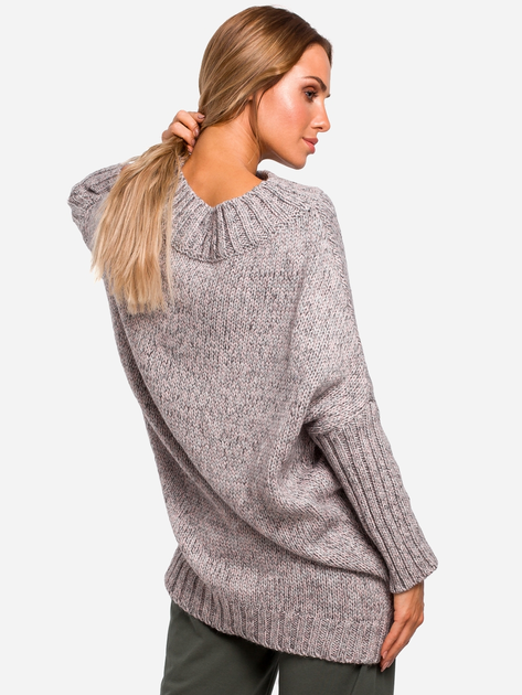 Sweter z golfem damski długi Made Of Emotion M470 L/XL Szary (5903068452246) - obraz 2