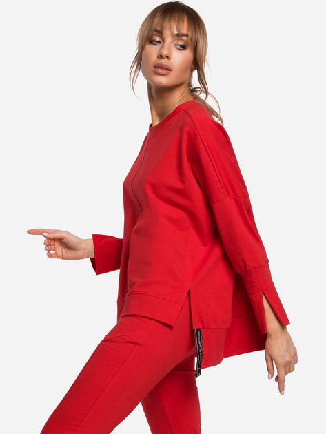 Bluza damska bez kaptura oversize Made Of Emotion M491 S/M Czerwona (5903068474941) - obraz 5
