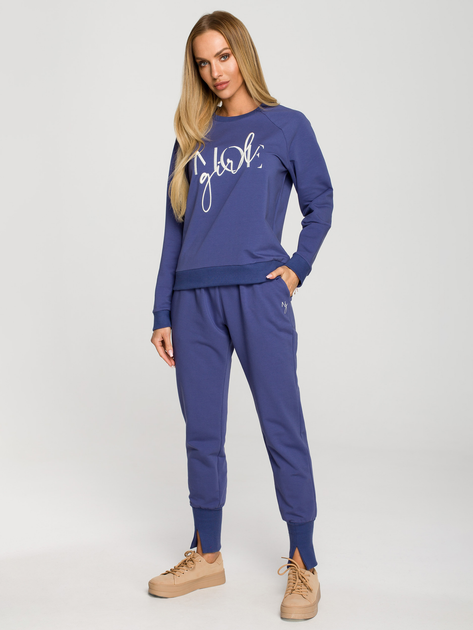 Bluza damska bez kaptura Made Of Emotion M693 S Indigo (5903887672849) - obraz 3