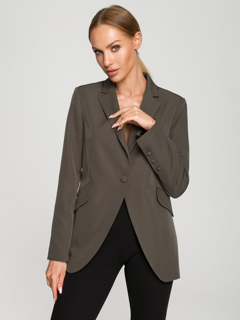 Marynarka damska Made Of Emotion M701 S Khaki (5903887674348) - obraz 3