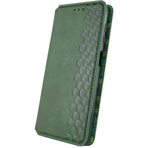 Кожаный чехол книжка GETMAN Cubic (PU) для Xiaomi Redmi 12 Green - изображение 4