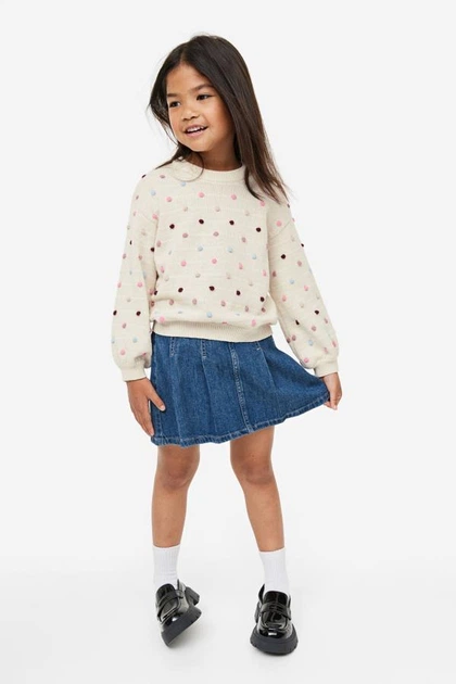 Светр H&M д9396 молочний в смужку 98-104 - Фото 3 Светр H&M д9396 молочний в смужку 98-104 - изображение 3
