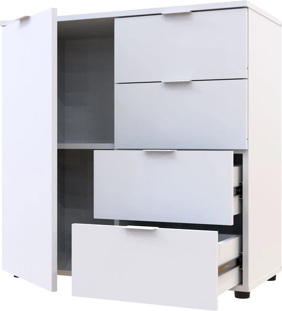 Комод Doros Рон 1 80 х 38 х 81 см 1 фасад 4 шухляды Белый (41516005) - изображение 3