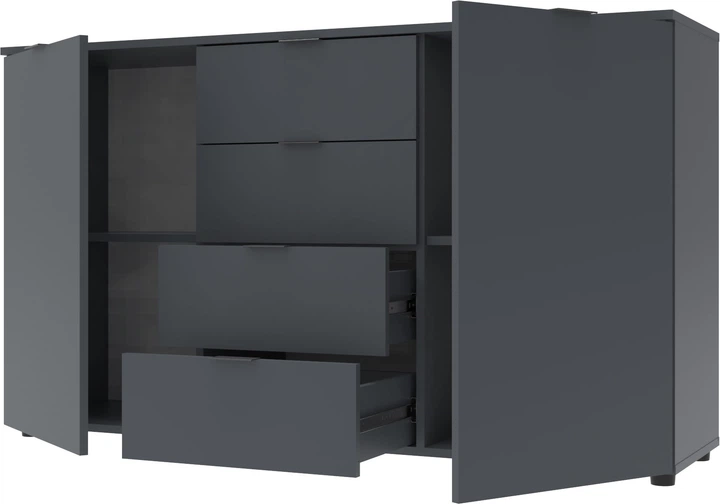 Комод Doros Рон 5 140 х 38 х 81 см 2 фасада 4 шухляды Графит (44900235) - изображение 4