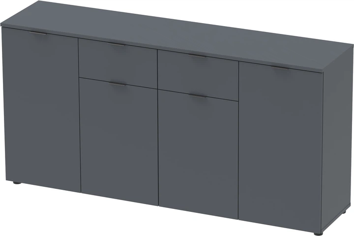 Комод Doros Рон 7 160 х 38 х 81 см 4 фасада 2 шухляды Графит (44900236) - изображение 2