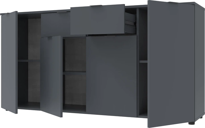 Комод Doros Рон 7 160 х 38 х 81 см 4 фасада 2 шухляды Графит (44900236) - изображение 4