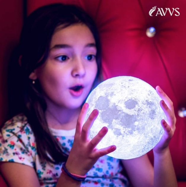Бездротова лампа дитячий Нічник Місяць 3D AVVS tech Moon Lamp G-7 original - зображення 2