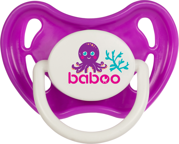 Пустышка Baboo Sea Life Симметричная Силиконовая Фиолетовая с рождения (5-031) - Фото 1 Пустышка Baboo Sea Life Симметричная Силиконовая Фиолетовая с рождения (5-031) - изображение 1