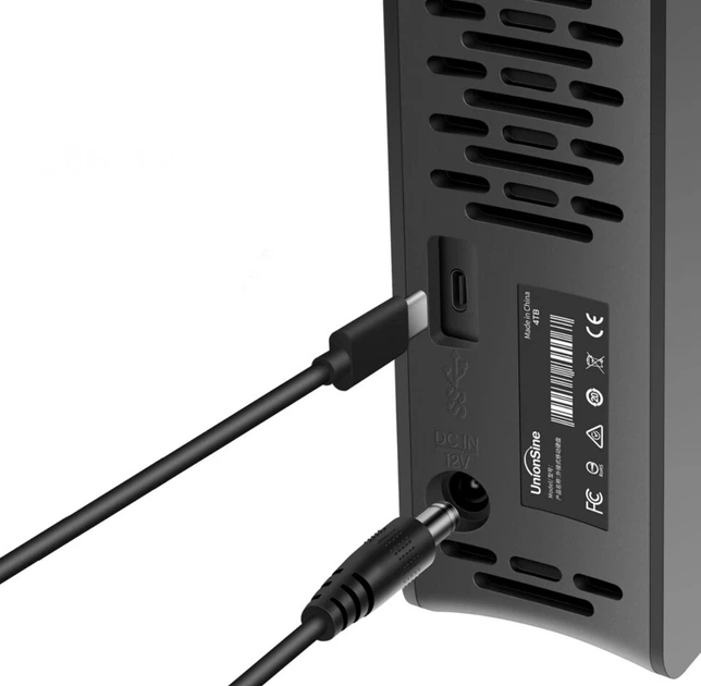 Зовнішній Настільний жорсткий диск UnionSine HD35 4Tb USB 3.0 + Type-C USB3.2 3.5" Black для Windows MacOS PS4 XBox - зображення 3