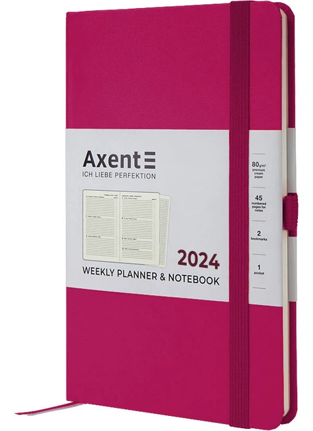 Щотижневик 125*195 AXENT 2024 Partner Strong малиновий (8505-24-50-A) - изображение 2